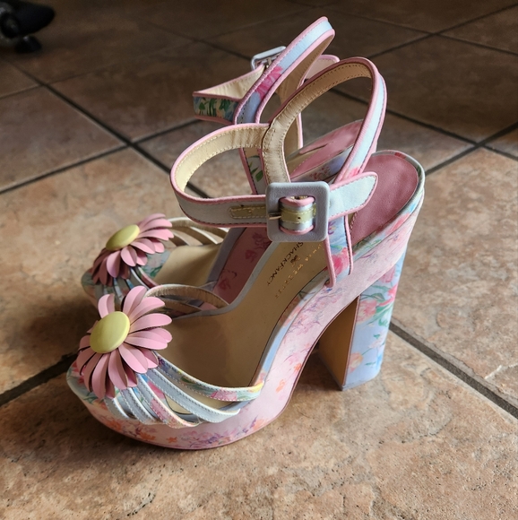Sophia Webster × LoveShackFancy collaboration platform heels. Size 39. - Picture 2 of 6